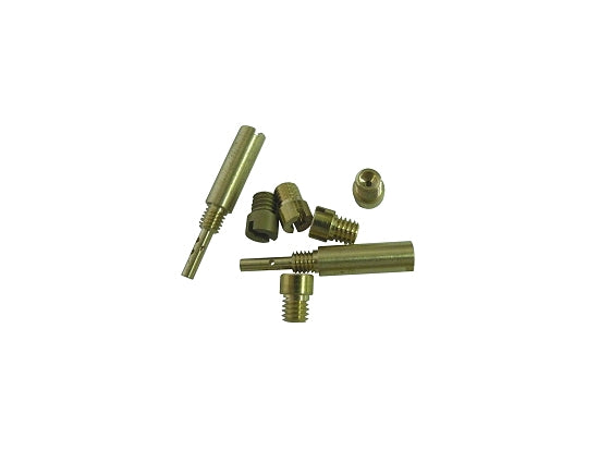 Assorted brass jets in gas tuning kit for carburetor