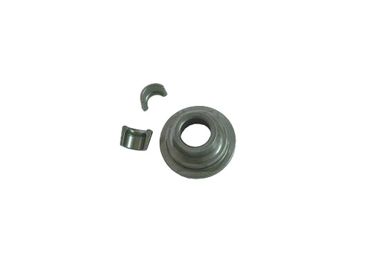 Metal valve retainer securing engine spring