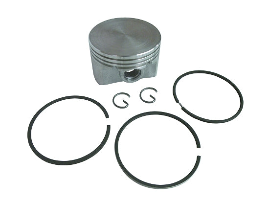 Standard piston assembly for Briggs Animal engine showing rings and wrist pin
