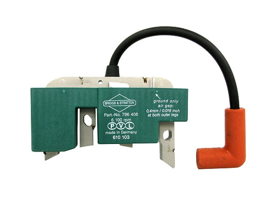 PVL green magneto coil installed on LO206 kart engine