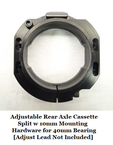Adjustable metric axle cassette for 40mm kart axles and bearings