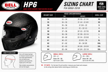 Bell Helmets HP6 FIA 8860-2018 Carbon Fiber Racing Helmet