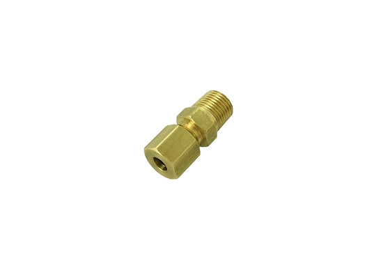 Brass fitting with integrated ferrule for kart brakes