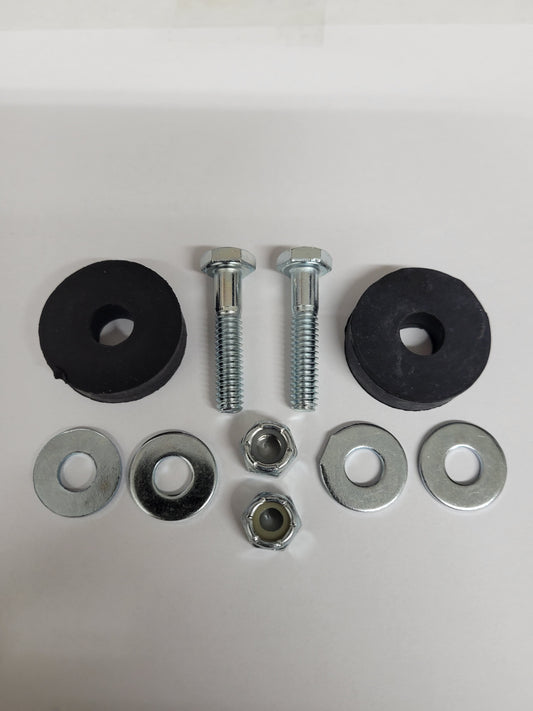 Front bumper bolt kit components including screws, nuts, washers, and grommets