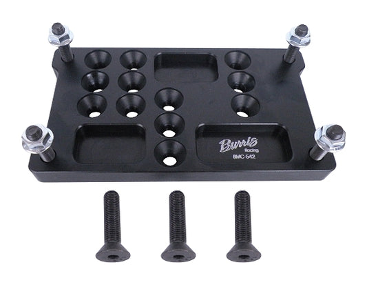 Burris Billet Motor Plate BMC542 mounted on kart engine