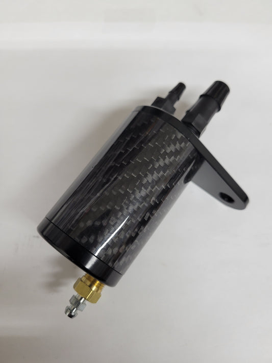 Large Fat Boy carbon fiber catch tank for LO-206 with three fittings and drain