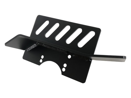 Black aluminum chain guard with heat shield extension