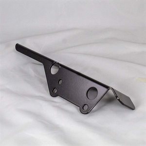 Black powder-coated steel chain guard mounted on kart engine