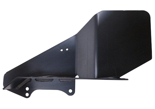 Black 5-inch chain guard installed on Clone kart engine