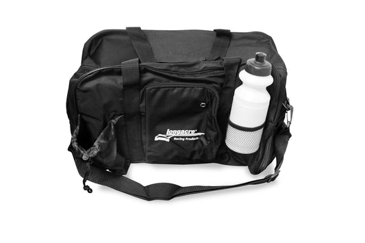 Longacre nylon equipment bag, 25x12x12 inches, open with gear