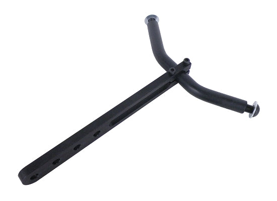 Black anodized aluminum fairing bracket with 7-inch cross rod