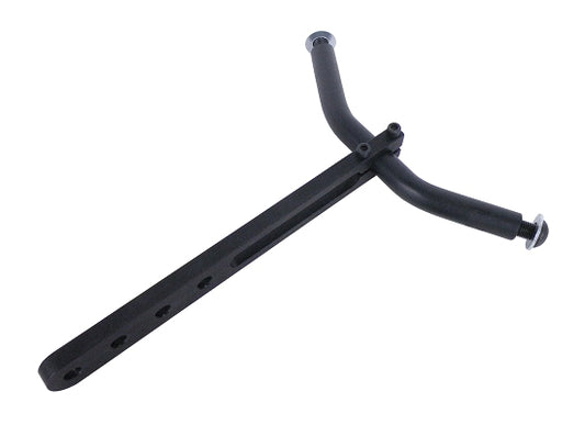 Black anodized aluminum fairing bracket with 7-inch cross rod