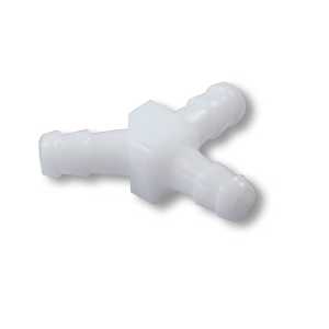 Y-shaped Delrin fitting designed for 1/4-inch kart fuel lines
