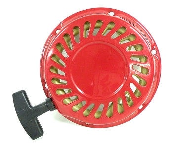Red clone recoil starter with pull handle for engine starting