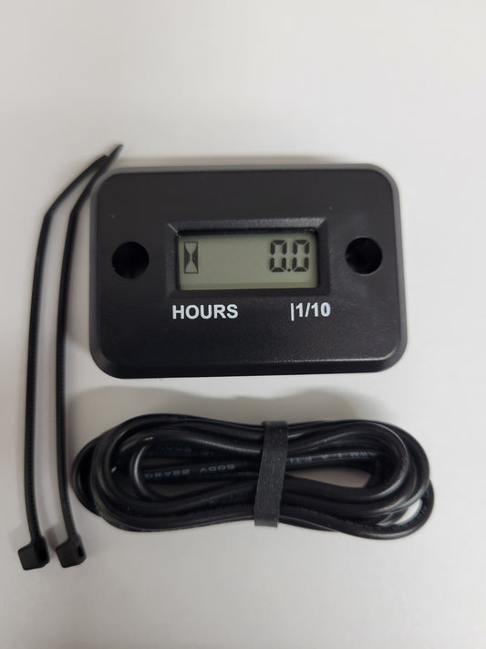 Compact hour meter device with RPM wire for kart engine tracking
