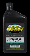 Quart container of HP SAE 30 synthetic engine cleaner for karting