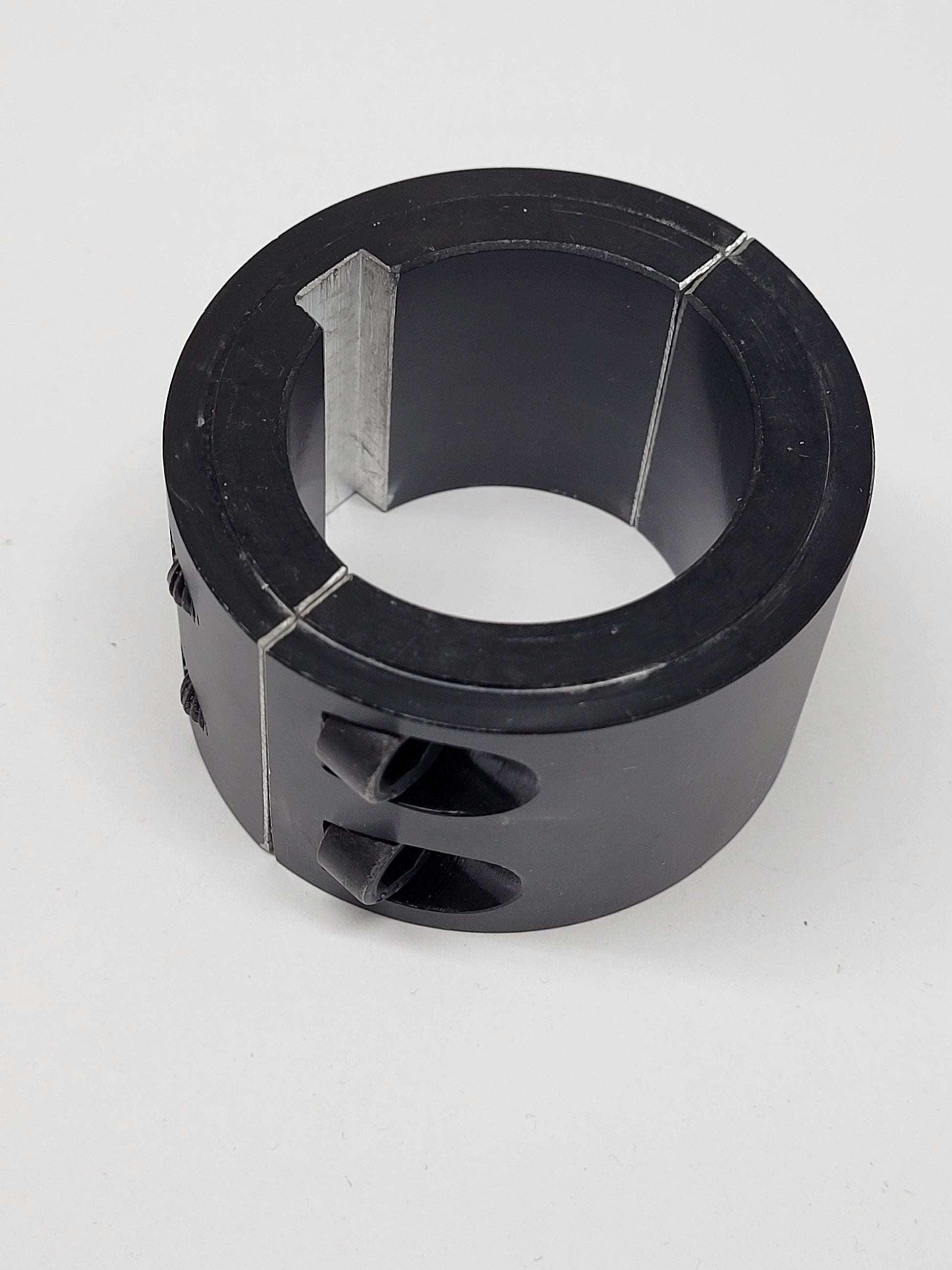 Wide black 30mm axle lock collar with shoulder and keyslots