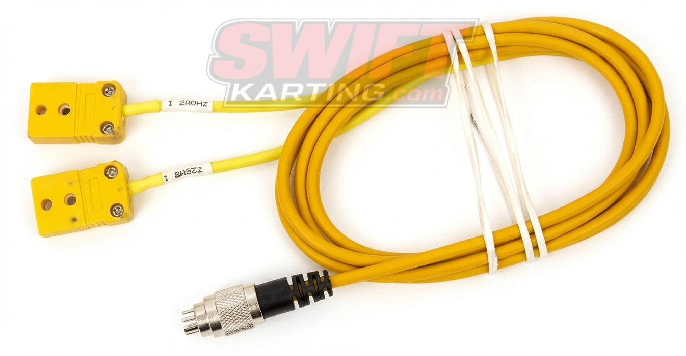 AiM Tech H2O/CHT/EGT Extension Lead for Mychron T2 series, 6-pin connector.