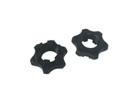 Set of aluminum metric spindle nuts for kart steering
