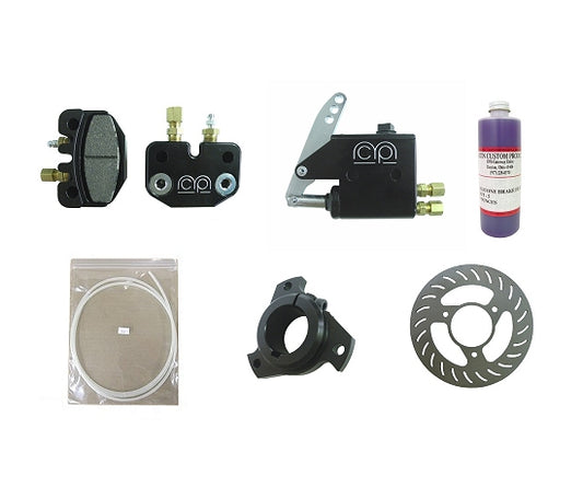 Complete Mini-Lite brake system assembly with caliper, hub, disk, and components