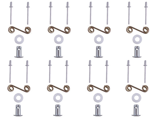 Dzus fastener kit with buttons, springs, and rivets for karts