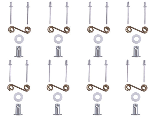 Dzus fastener kit with buttons, springs, and rivets for karts
