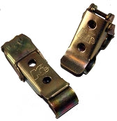 Pair of black KG CIK snap clamps for kart bodywork mounting