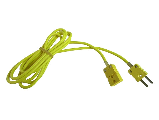 Yellow CHT EGT extension lead with Omega male and female connectors for MC2