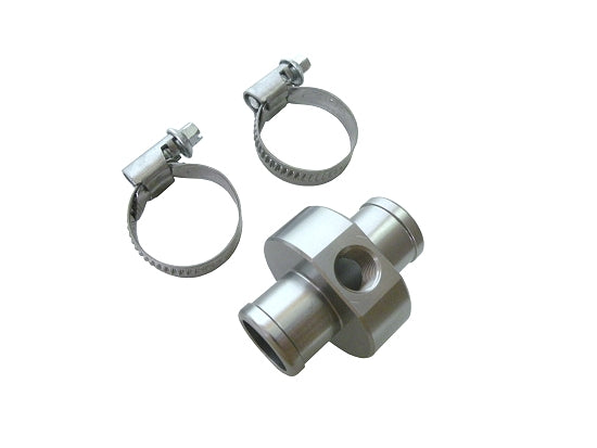 Titanium gray 3/4 inch water temp hose coupler with M10 sensor port