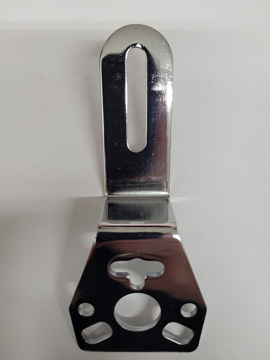 Shiny chrome steel gauge mount attached to kart steering wheel