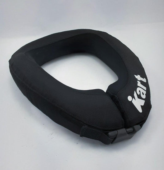 Low-profile black adult neck collar for kart racing