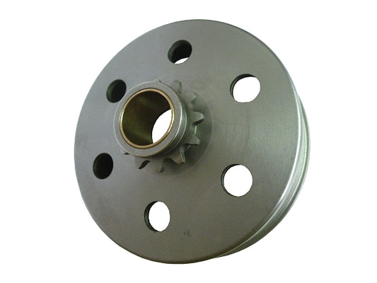 Billet 12-tooth #35 drum for MiniCup kart clutch, machined aluminum surface