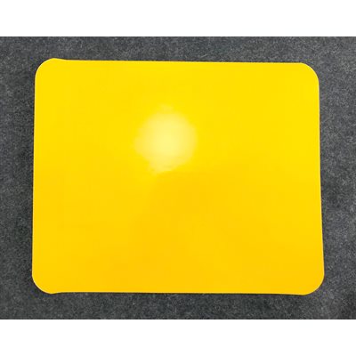 Yellow stick-on panel for compliant kart numbering