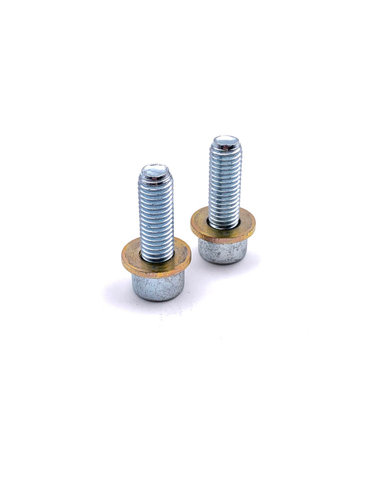Steel bolts with brass washers for Odenthal EZ Set base plates on a white background