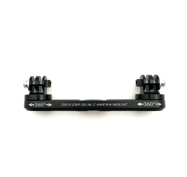 Odenthal EZGP GoPro camera top plate bracket detail view showing mounting holes and attachment hardware for karting camera setup on white background