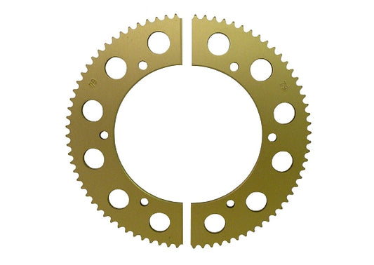 Gold split 64-tooth #219 sprocket for karts
