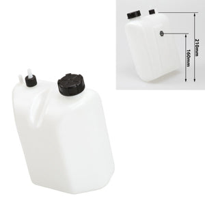 Upright plastic 3-quart fuel tank with cap and suction
