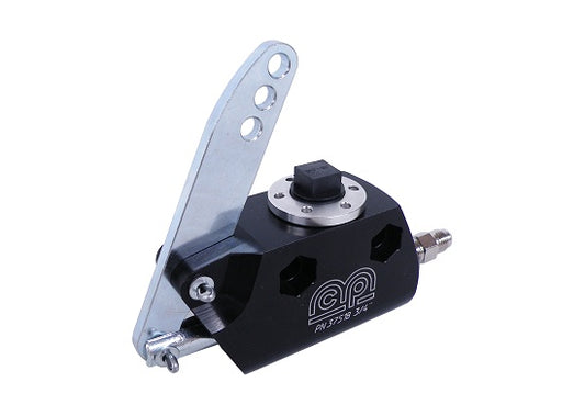 Billet quarter midget master cylinder in black and silver finishes