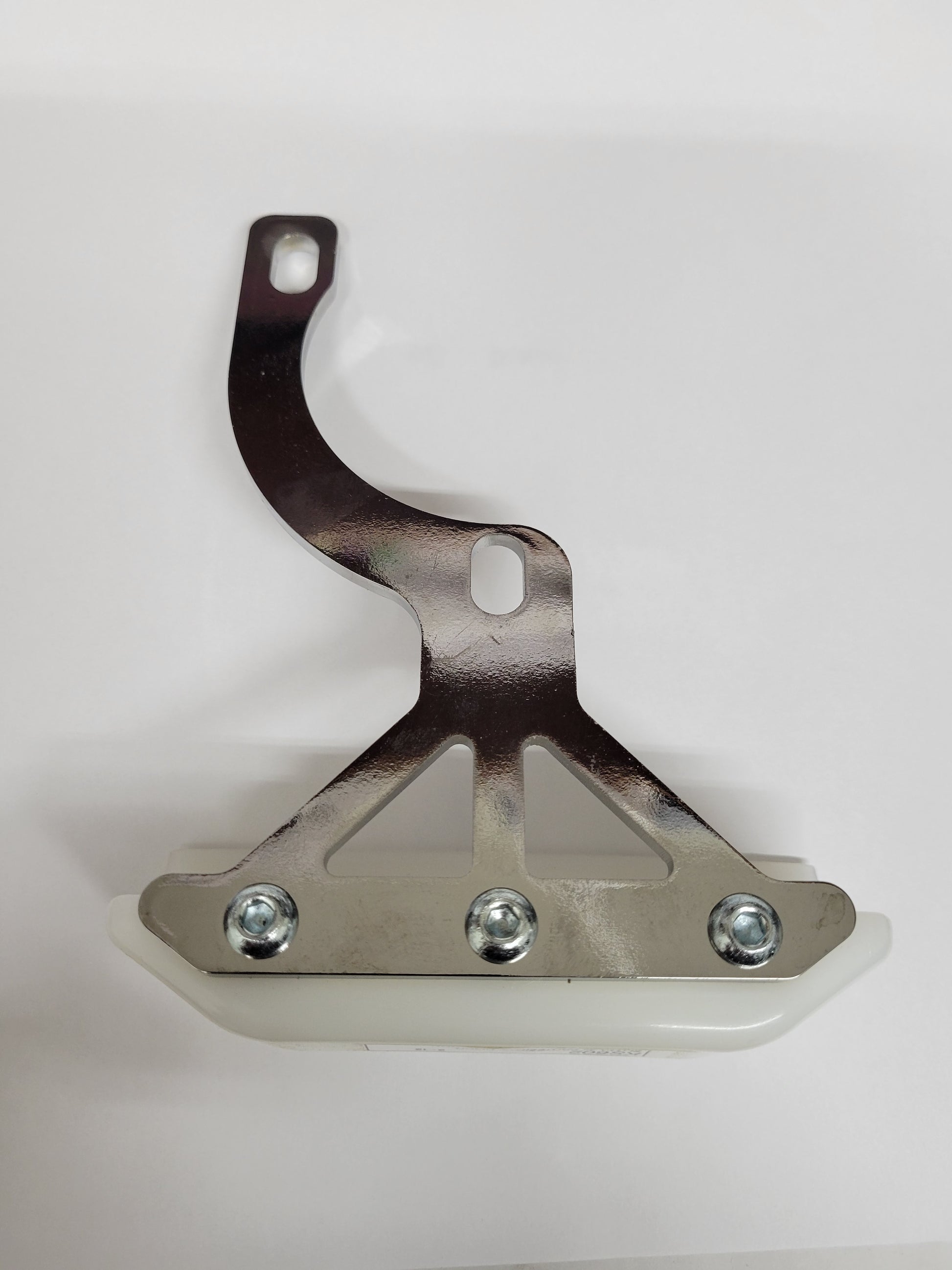 Brake rotor frame guard with 3-hole mount and nylon cartridge