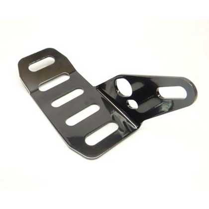 Slotted black oxide steel rotor guard fitted to kart brake caliper