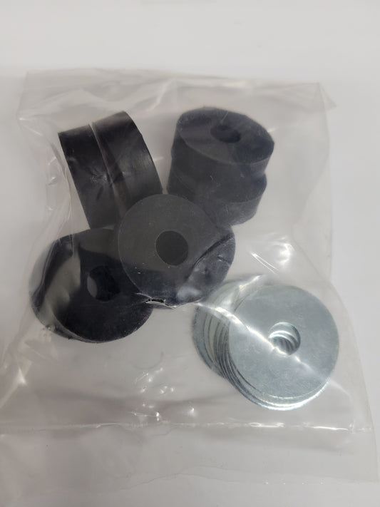 Azusa grommet kit with eight grommets and fender washers for kart seats