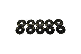 10-pack of plastic conical washers for kart seat mounting, angled design visible