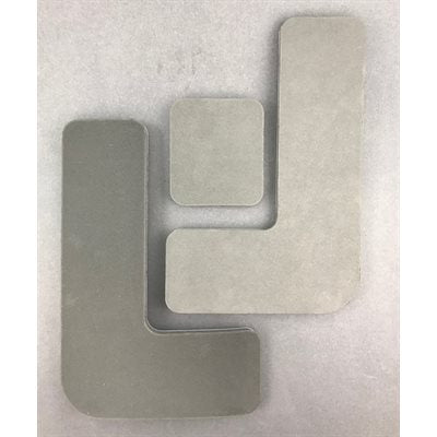 Three-piece set of adhesive seat pads including hip and back supports