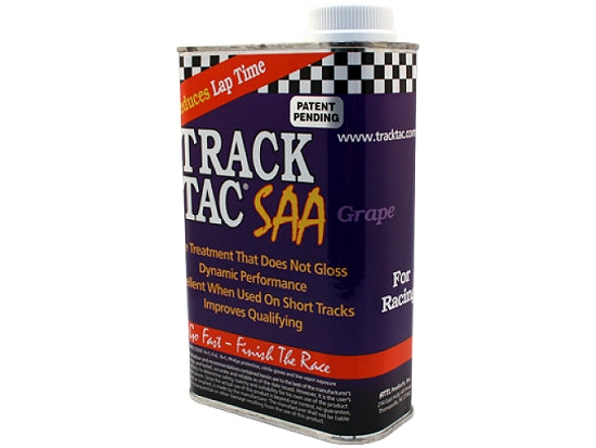 Grape quart bottle of Track-Tac SAA cold weather tire softener