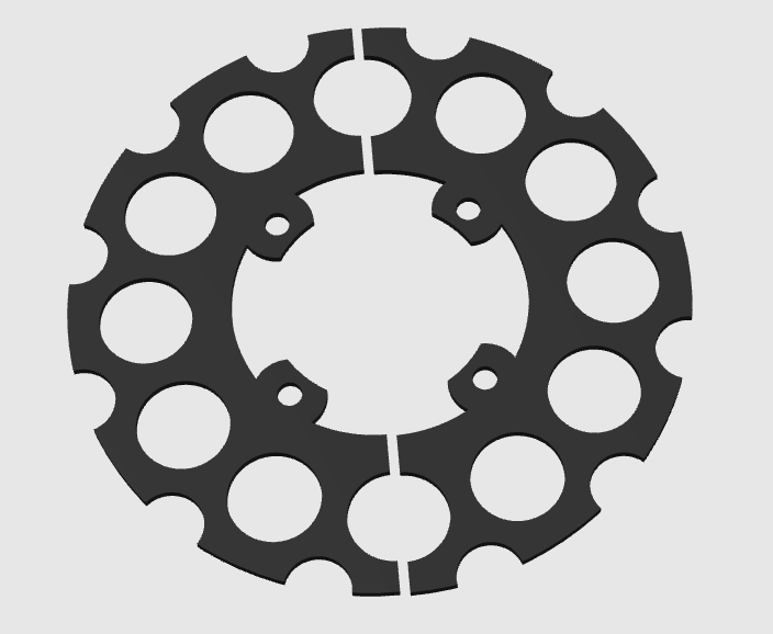 Black PETG Smoker Performance Mini Hub Sprocket Guard 4-piece set with round lightening holes