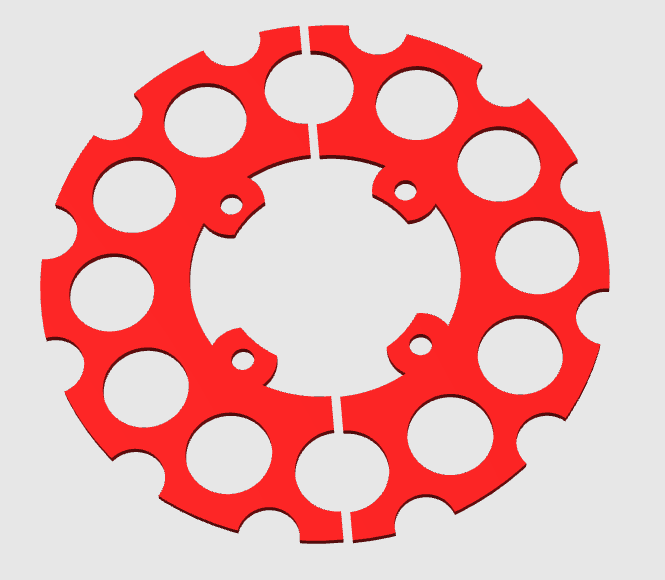Red PETG Smoker Performance Mini Hub Sprocket Guard - round lightening holes - 6.5 inch and 7.5 inch