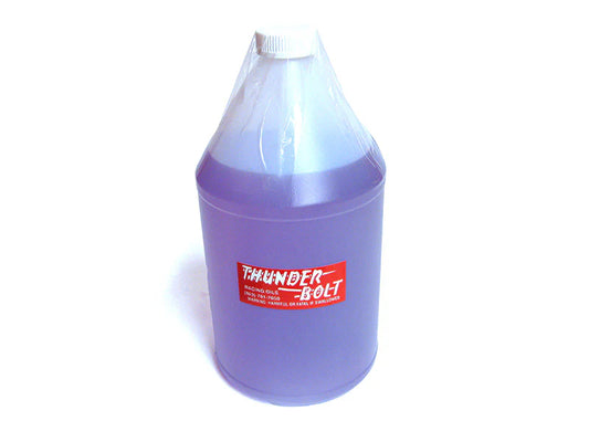 Unmarked gallon jug of SOX Thunderbolt oil for karting