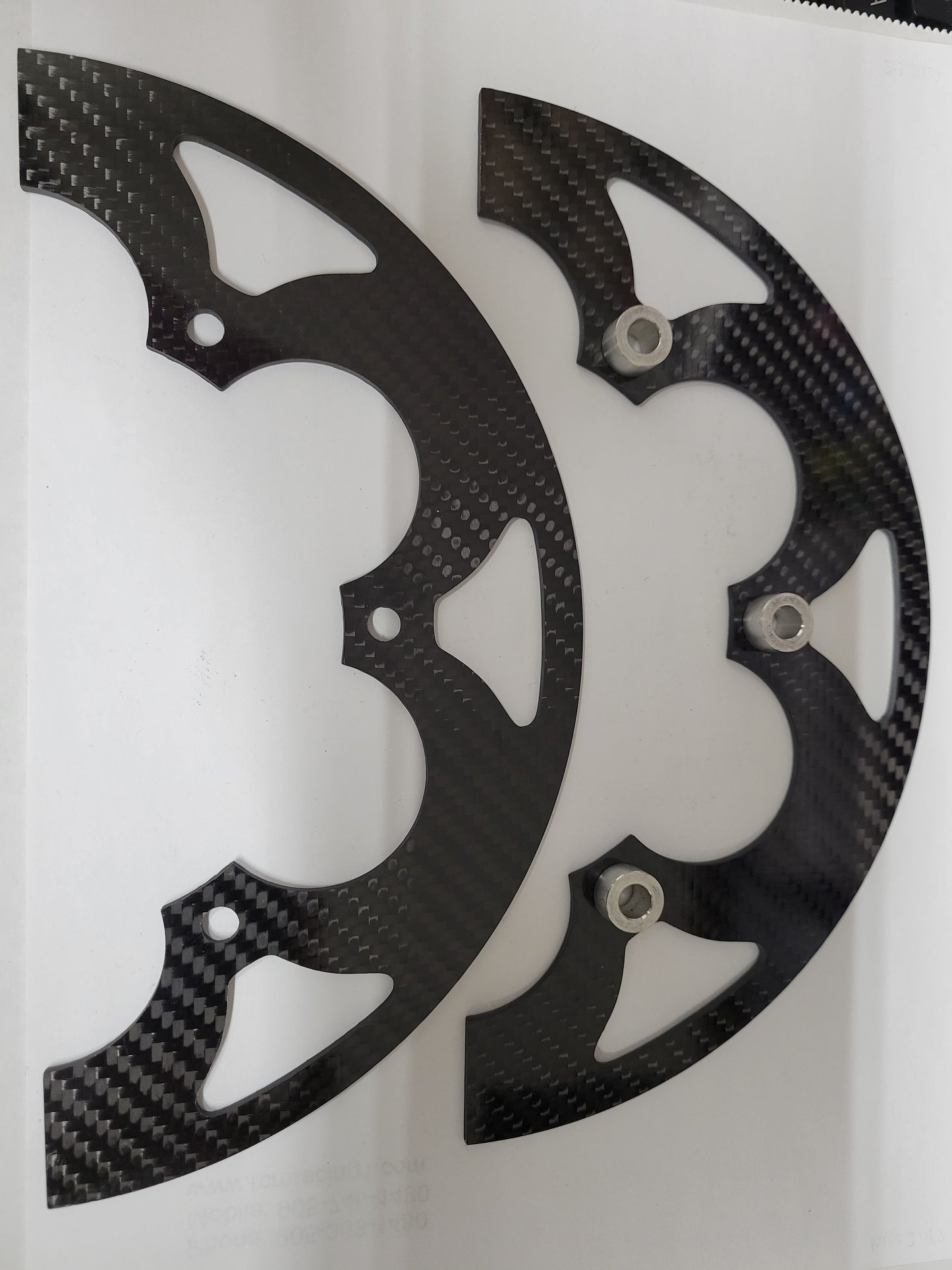 Carbon fiber sprocket guides 8.5 inches set for kart hubs