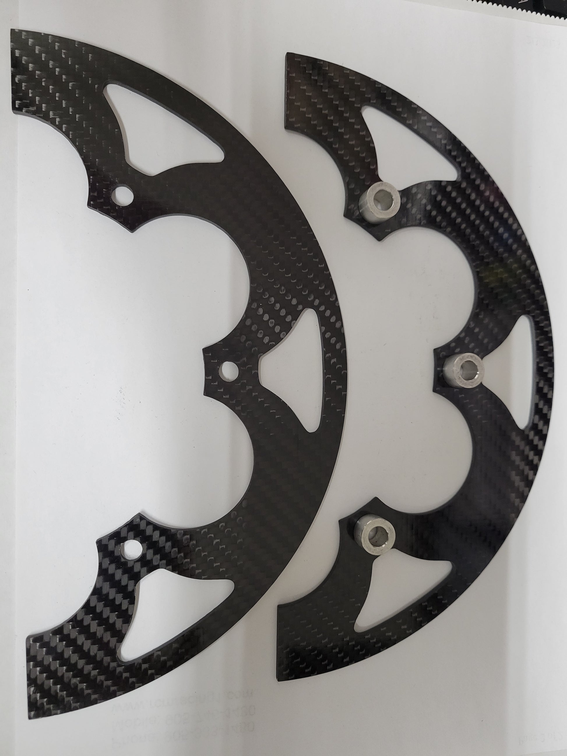 Carbon fiber sprocket guides 8.5 inches set for kart hubs