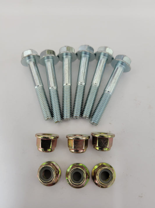 M6 x 40mm bolt kit with lock nuts for kart sprocket guides